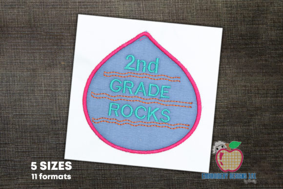 2nd Grade Rocks School Applique: A Charming Embroidery Design