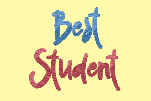 Best Student: A Premium Embroidery Design for Apparel