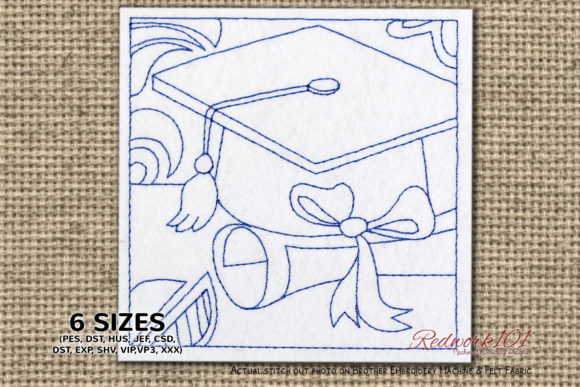 Graduation Cap and Diploma Redwork: A Festive Review