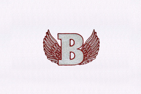 Letter B with Wings: A Charming Embroidery Design