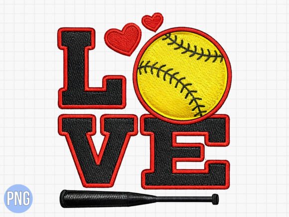 Love Softball PNG: A Perfect Sport Embroidery Design