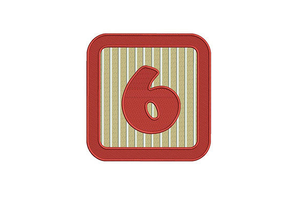 Red Frame 6 Number: A Charming Embroidery Design