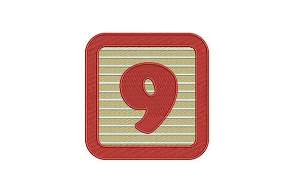 Red Frame Nine Number: A Premium Embroidery Design