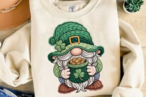 St Patrick Gnome PNG: A Festive Embroidery Design